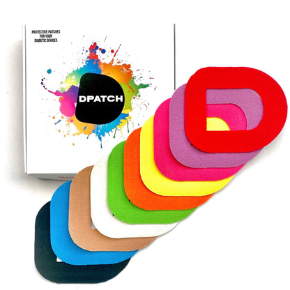 Omnipod smooth adhesive patch assorted colours by D Patch, water-resistant protective pod cover