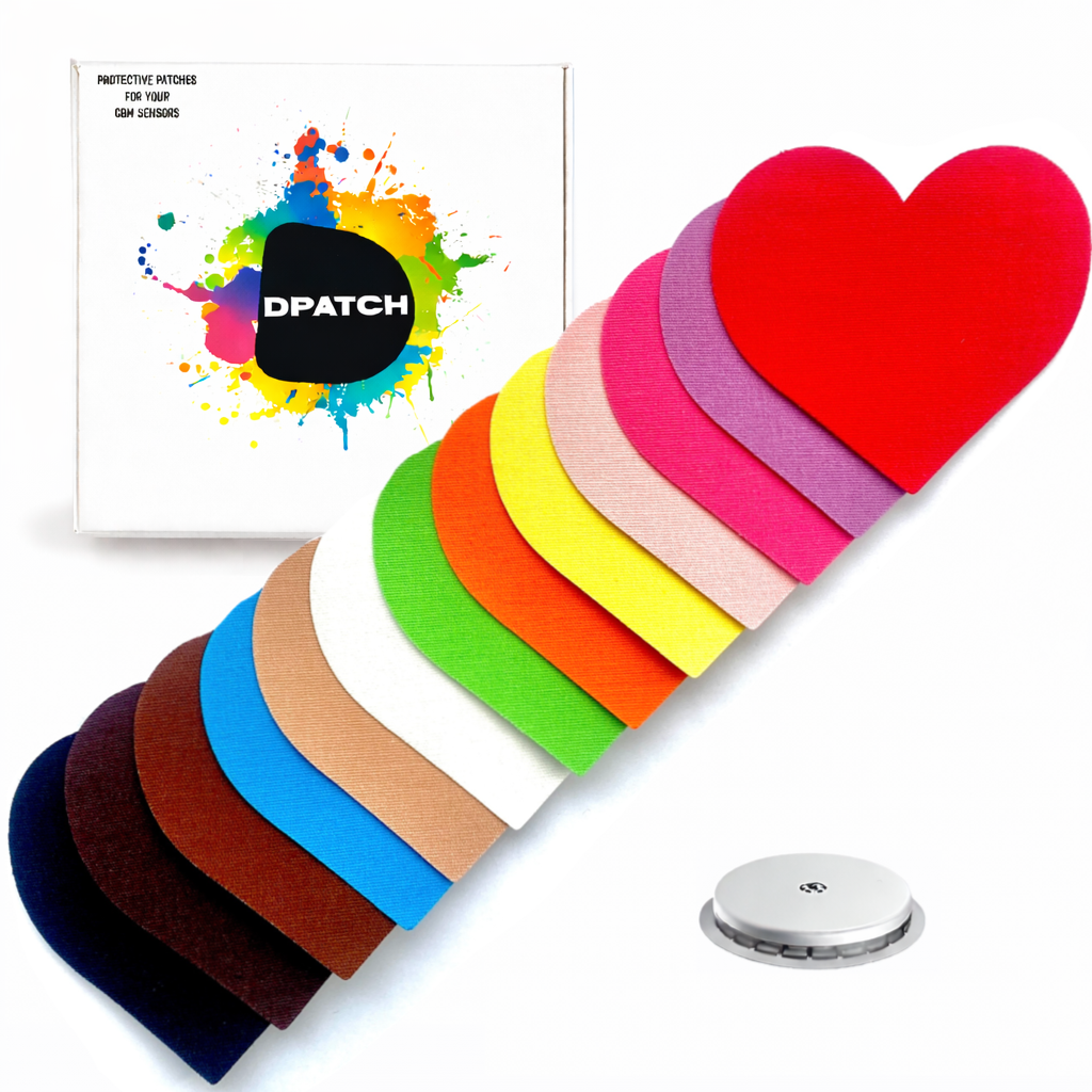 Freestyle Libre 2 waterproof cotton heart shaped sensor patch choose your colours
