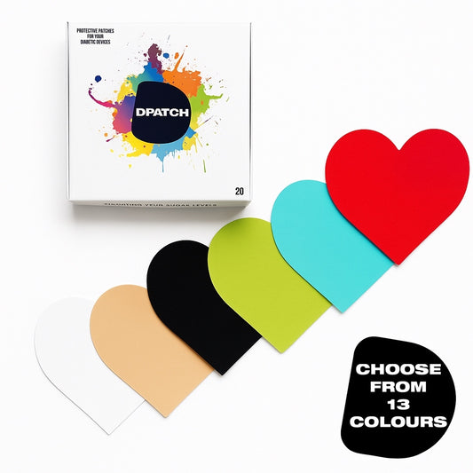 Freestyle Libre 2 waterproof smooth heart shaped sensor patch choose your colours
