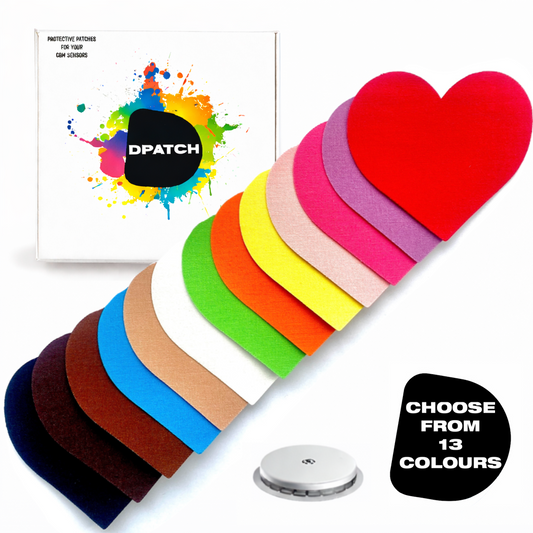 Medtronic Guardian 4 waterproof cotton heart shaped CGM sensor patch choose your colours
